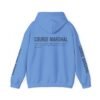 Course marshal parkrun volunteer carolina blue hoodie back hood down