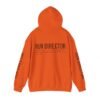 Run Director parkrun volunteer orange hoodie back