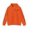 Funnel manager parkrun volunteer orange hoodie back hood up