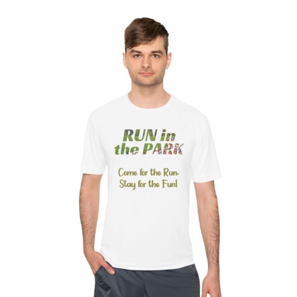 Come for the Run, Stay for the Fun wicking t-shirt