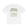 Run Happy, Run Free, fun slogan wicking t-shirt
