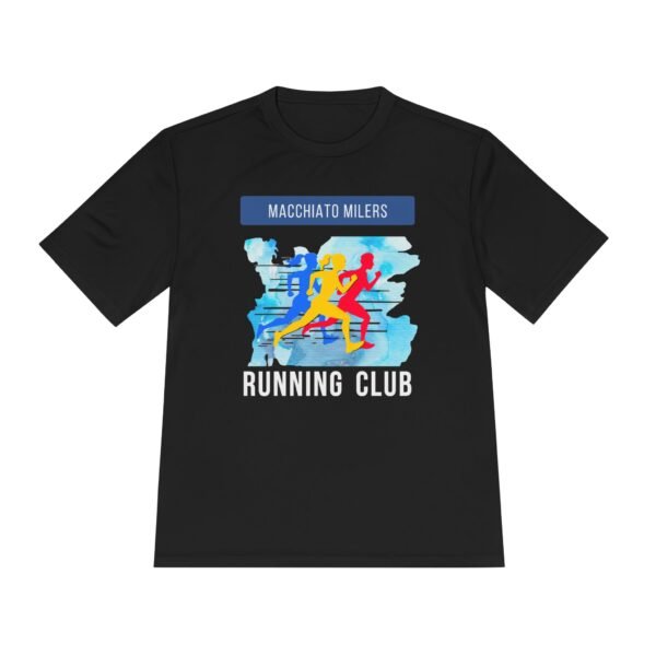 Macchiato Milers customised run club wicking t shirt