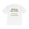 Run, Walk, Laugh, Repeat, fun slogan wicking t-shirt