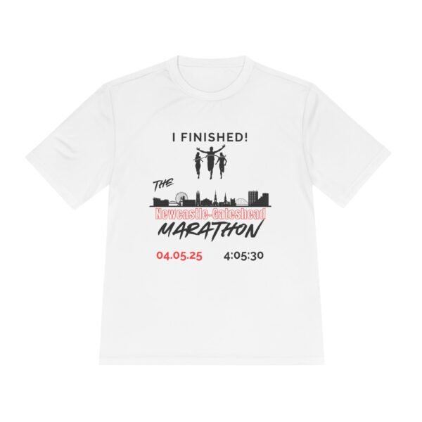 Newcastle-Gateshead customised marathon finisher t shirt