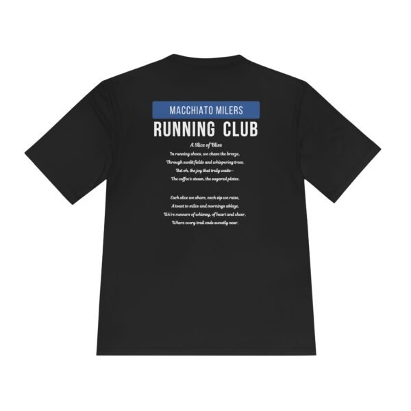 Macchiato Milers customised run club wicking t shirt