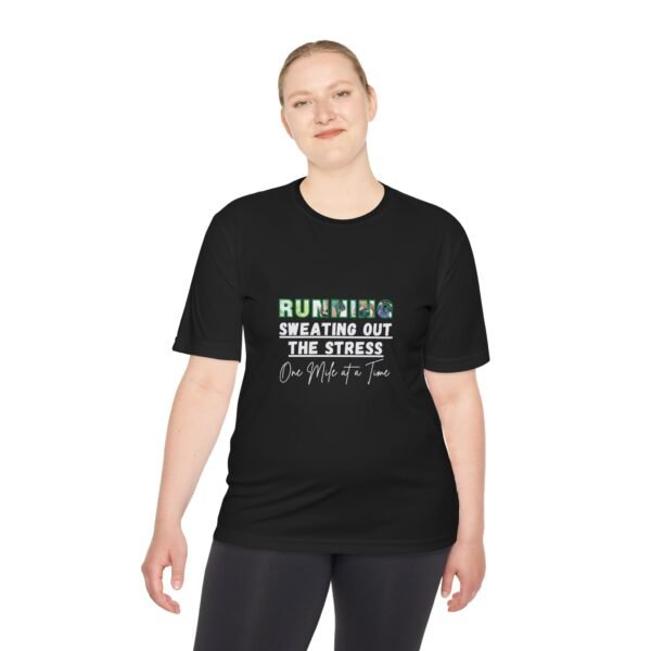 Running: Sweating Out the Stress. Moisture wicking t shirt