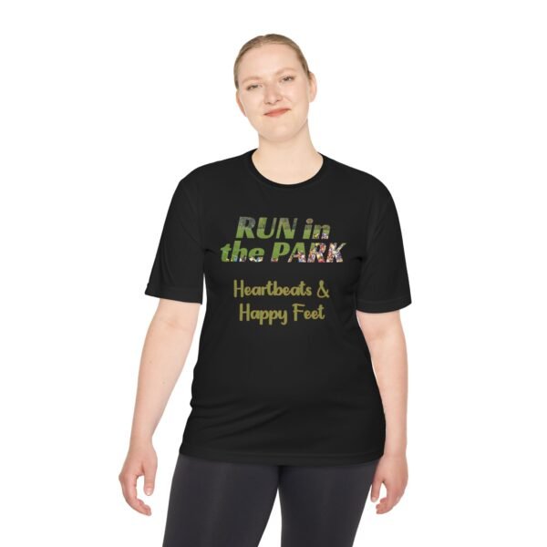 Heartbeats & Happy Feet, fun slogan wicking t-shirt