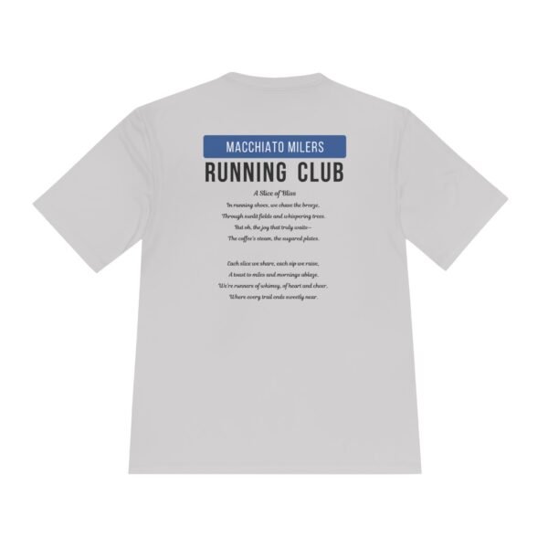 Macchiato Milers customised run club wicking t shirt