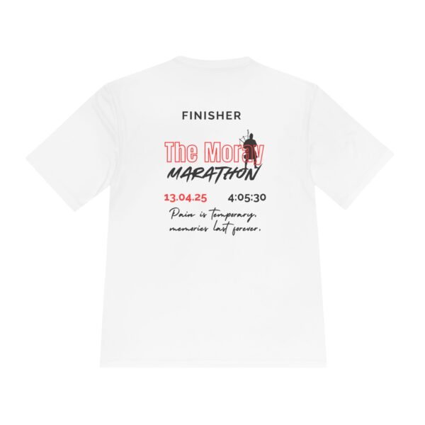 The Moray customised marathon finisher t shirt