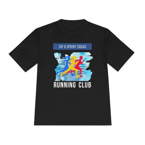 Sip & Sprint Squad customised run club wicking t shirt