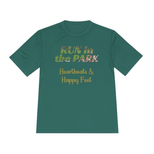 Heartbeats & Happy Feet, fun slogan wicking t-shirt