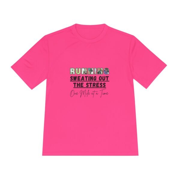 Running: Sweating Out the Stress. Moisture wicking t shirt