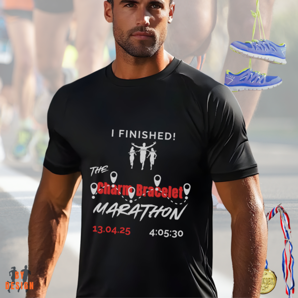 Chain Bracelet Marathon_finisher_male_front_black shirt Chain Bracelet Marathon_finisher_male_front_black shirt