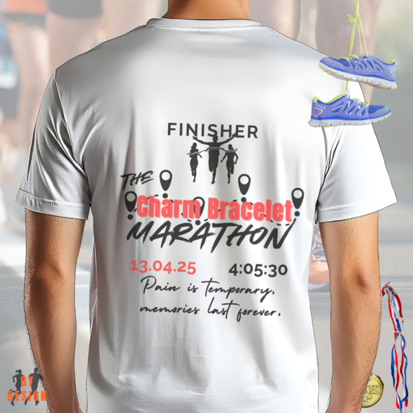 Chain Bracelet Marathon_finisher_male_white shirt_back Chain Bracelet Marathon_finisher_male_white shirt_back