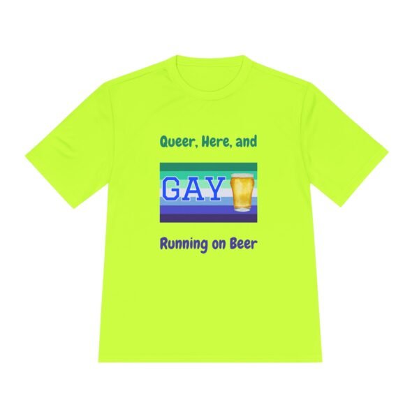 Queer Here and Running on Beer_neon yellow