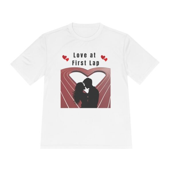 Love at First Lap running wicking t shirt
