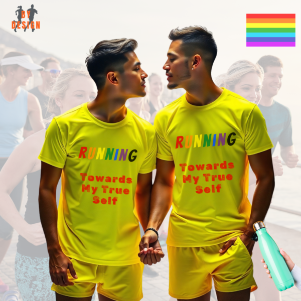 Running Towards My True Self_LGBT_neon yellow
